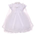 RainKids Baby Girls White Organza Tulle Cape Bonnet Christening Dress 0-24M - SophiasStyle.com